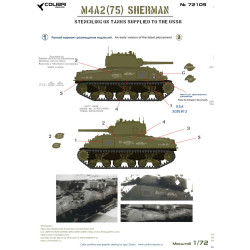 1:72 Colibri Decals 72109 - M4A2 Sherman (75) w - Stencil Lend-Lease