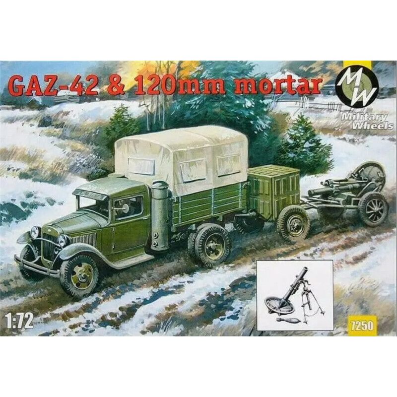 1:72 Military Wheels 7250 - Soviet truck Gaz-42 and 120mm Mortar