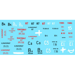 1:48 Colibri Decals 48024 - Marking of aviation fuel barrels WWII. Germany, Finland, Italy