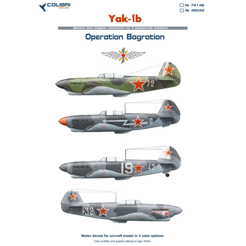 1:48 Colibri Decals 48042 - Як-1б / Yak-1b Operation Bagration