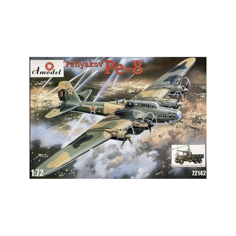 1:72 Amodel 72142 - Petlyakov Pe-8 Bomber and aircraft starter AS-2