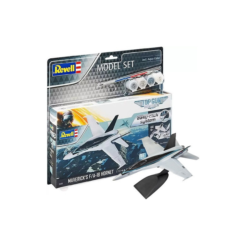 1:72 Revell 64965 - F/A-18 Hornet ‘Top Gun’ easy-click system, Model Set