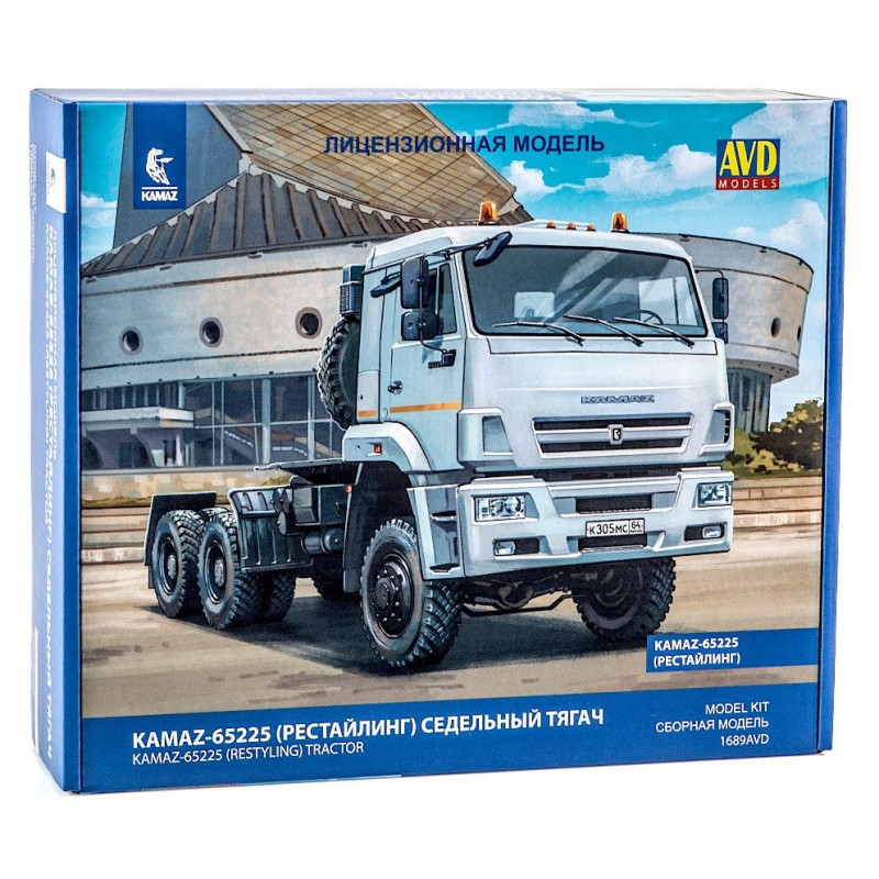 1:43 AVD Models 1689 - KAMAZ-65225 (restyling) Tractor truck, Model kit.