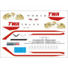 1:144 PAS-Decals 747100-01 - Boeing 747-100 TWA New, Decal