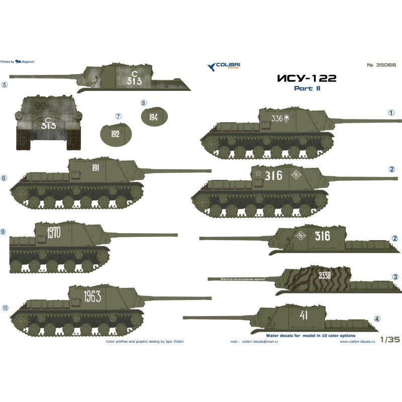 1:35 Colibri Decals 35066 - ИСУ-122 / ISU-122 Self-Propelled Gun, Part 2