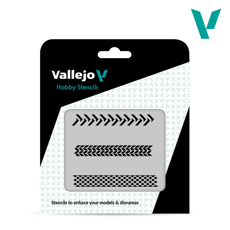 Vallejo ST-TX002 - Трафарет «Следы от шин»