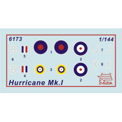 1:144 Zvezda 6173 British fighter Hawker Hurricane Mk.I