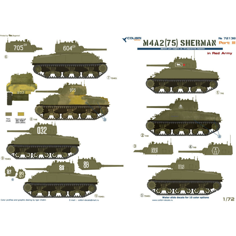 1:72 Colibri Decals 72138 - M4A2 Sherman (75) in Red Army, Part 3