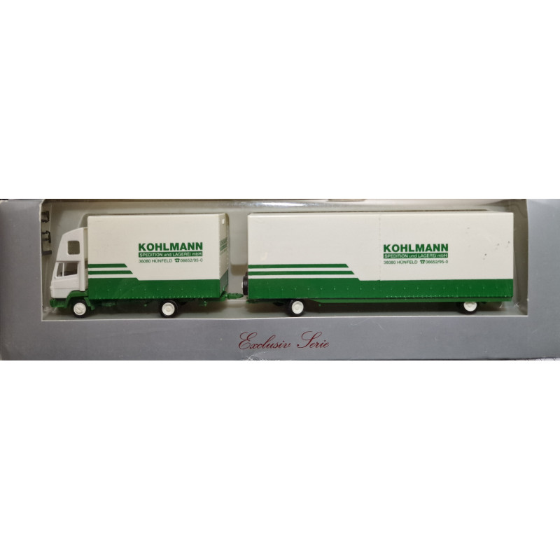 1:87 Herpa - Mercedes-Benz 814 long low-loader trailer 'Kohlmann' + mirrors