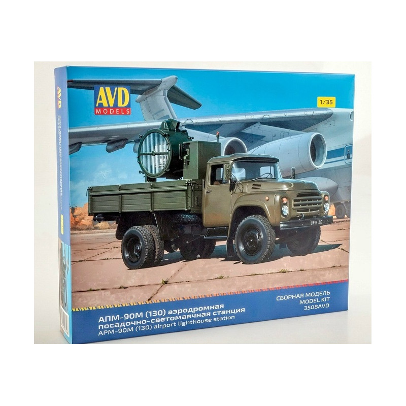 1:35 AVD Models 3508 - ZIL-130 searchlight APM-90 military, Plastic model kit.