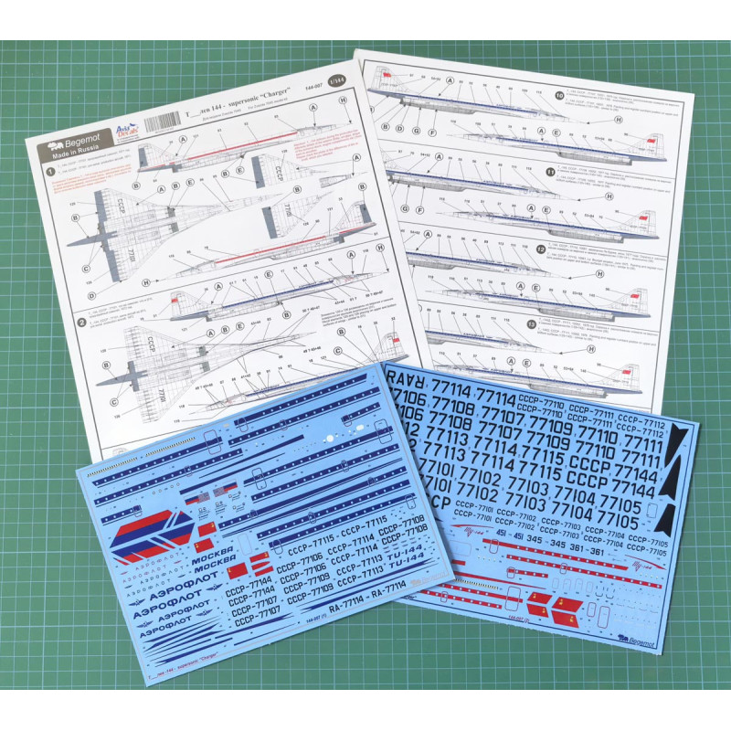 1:144 Begemot Decals 144-007 - Сверхзвуковой пассажирский авиалайнер Ту-144