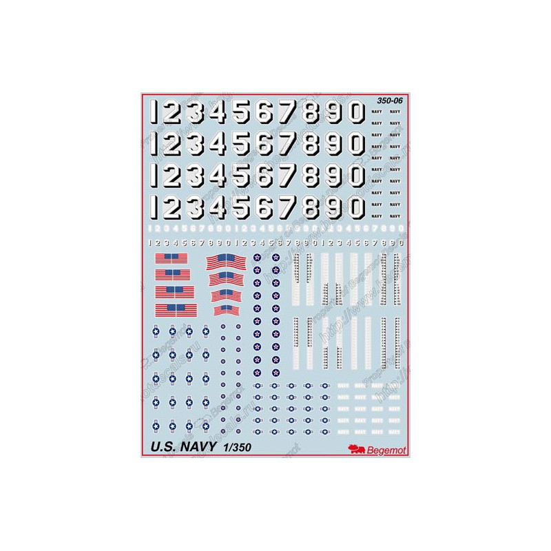 1:350 Begemot Decals 350-006 - ВМФ США / US NAVY