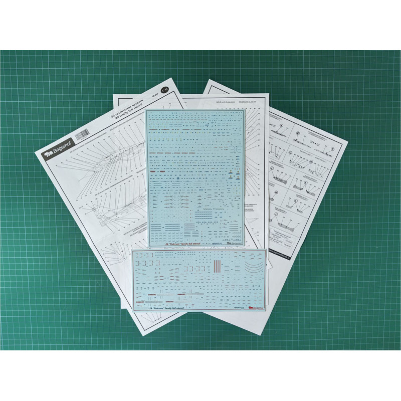 1:48 Begemot Decals 48-017 - Микоян МиГ-29 тип 9-12, 9-13, 9-51 технические надписи