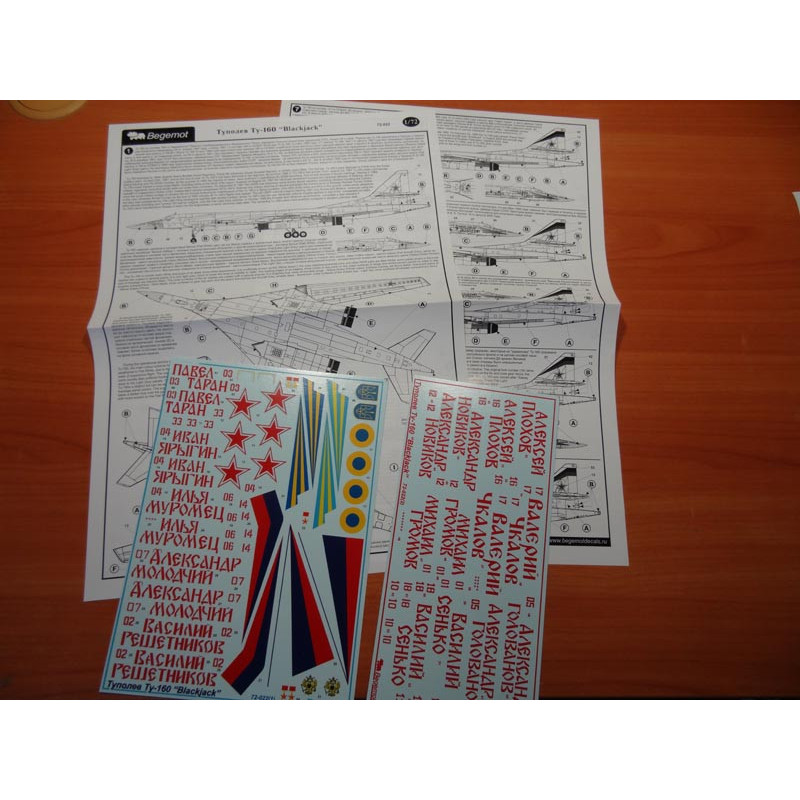 1:72 Begemot Decals 72-022 - Туполев Ту-160