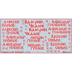 1:72 Begemot Decals 72-022 - Туполев Ту-160