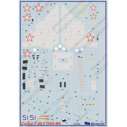 1:72 Begemot Decals 72-042 - Сухой T-50 ПАК-ФА (для модели фирмы "Звезда" 7275)
