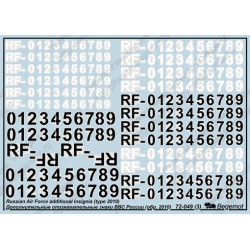 1:72 Begemot Decals 72-049 - Дополнительные опознавательные знаки ВВС России (образца 2010 года)