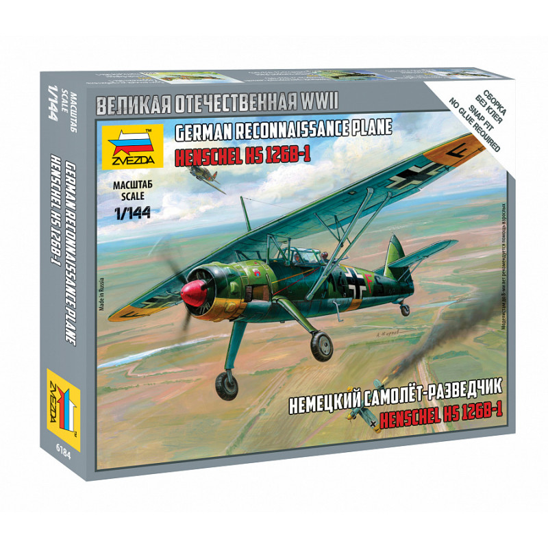 1:144 Zvezda 6184 German Reconnaissance Plane Henschel HS 126B-1