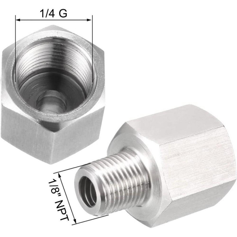 Fine-Art FA-634 - Airbrush reduktors / montētājs: iekšējā vītne 1/4 - ārējā vītne 1/8