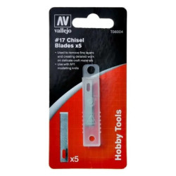 Vallejo T06004 - Набор запасных лезвий №17 для ножа №1 (5 штук)