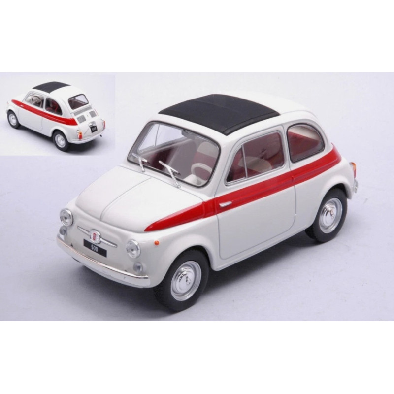 1:24  WhiteBox - Fiat 500, 1960 White - red