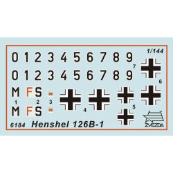 1:144 Zvezda 6184 Немецкий самолет-разведчик Henschel Hs 126B-1