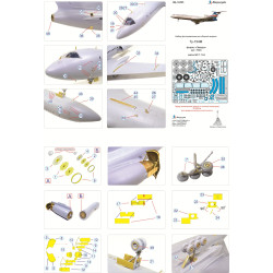 1:144 MicroDesign MD144203 - Photo Etched Detail Set for Tu-154M (Zvezda 7004)