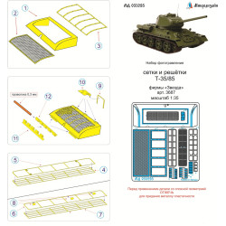 1:35 MicroDesign MD035293 - Photoetched Detail Set for Soviet tank T-34/85 Grilles set