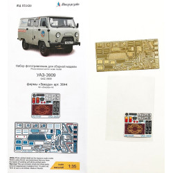 1:35 MicroDesign MD035430 - Photo Etched Detail Set for UAZ-3909 (for Zvezda 3644) colored