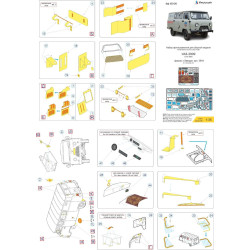 1:35 MicroDesign MD035430 - Photo Etched Detail Set for UAZ-3909 (for Zvezda 3644) colored