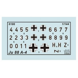 1:200 Zvezda 6186 Vācu bumbvedējs Junkers Ju-88А4