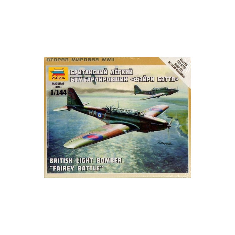 1:144 Zvezda 6218 Britu vieglais bumbvedējs Fairey Battle