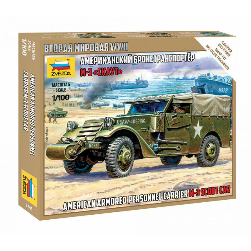 1:100 Zvezda 6245 - American Armored Personal Carrier M-3 "Scout"