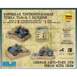 1:72 Zvezda 6114 Немецкая противотанковая пушка ПАК-36 с расчетом