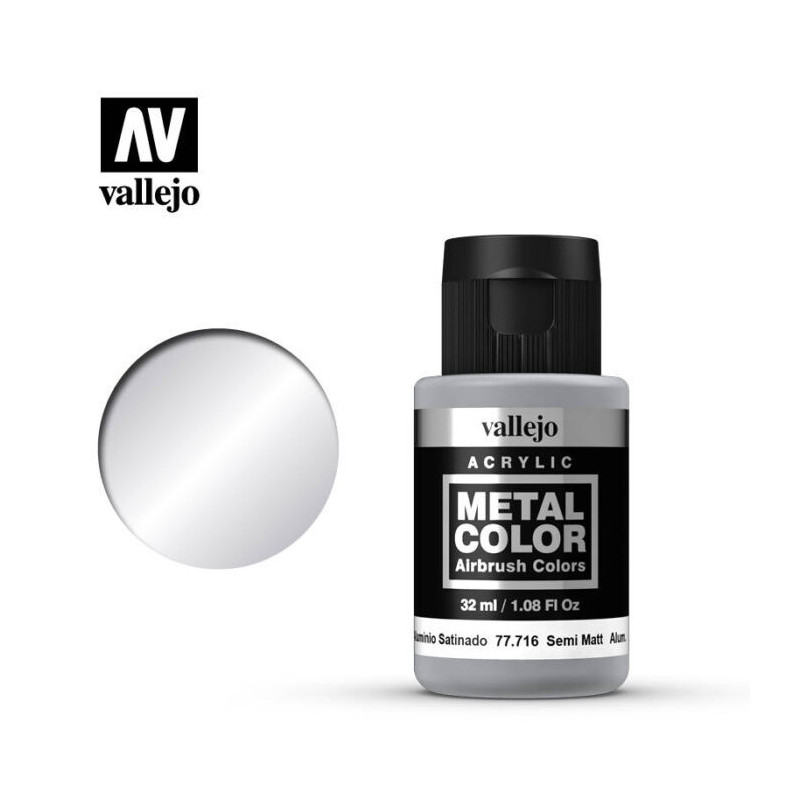 Vallejo Metal Color Paint 32 ml 77.716 Semi Matt Aluminium