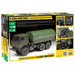 1:35 Zvezda 3697 Krievijas trīsasu armijas kravas automašīna KAMAZ-5350 "Mustang"