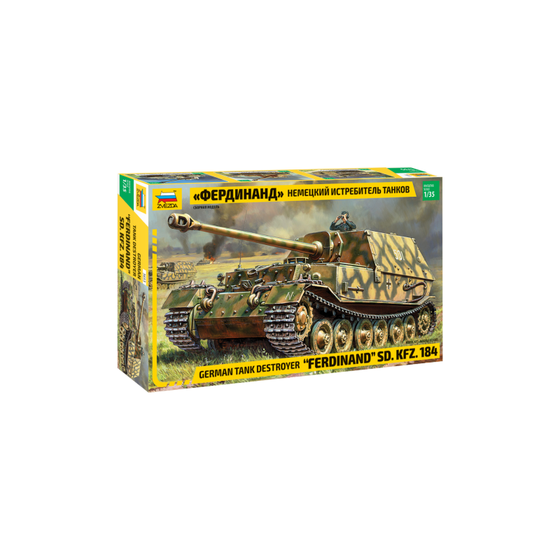 1:35 Zvezda 3653 Ferdinand Sd.Kfz.184 Vācu tanku iznīcinātājs