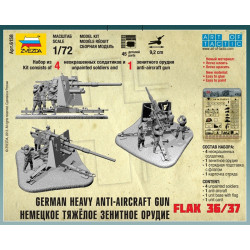 1:72 Zvezda 6158 Vācu pretgaisa aizsardzības lielgabals 88 mm Flak 36/37 ar apkalpi