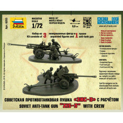 1:72 Zvezda 6253 Padomju prettanku lielgabals ZIS-3 ar apkalpi
