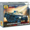 1:100 Zvezda 6243 Vācu 'Hanomag' Sd.Kfz. 251/1 Ausf.B 'Stuka zu Fuss' bruņutransportieris ar palaišanas iekārtām