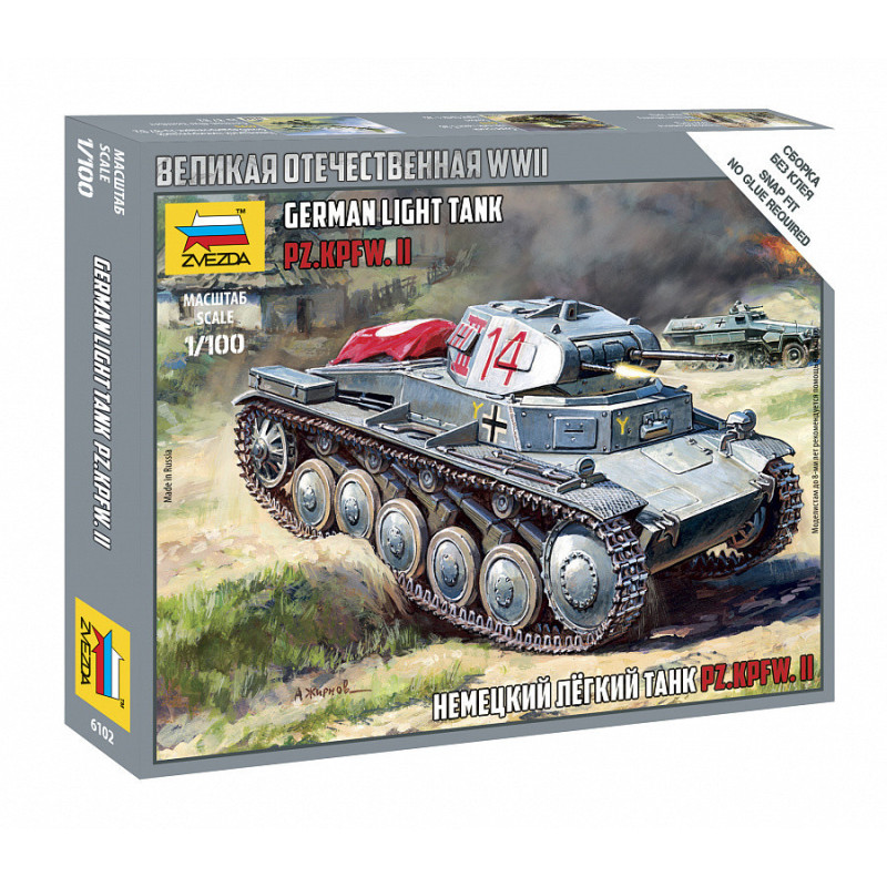 1:100 Zvezda 6102 - Немецкий легкий танк Pz.Kpfw.II