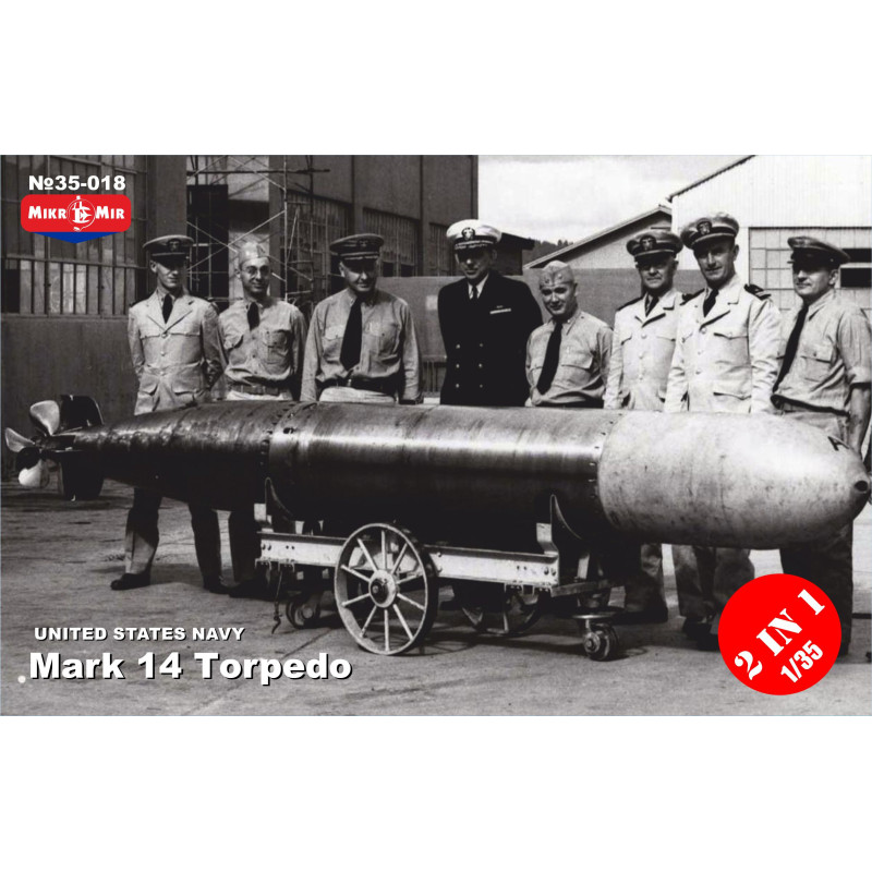 1:35 Mikro Mir 35-018 Mark 14 United States NAVY torpedo, 2 kits in 1 box