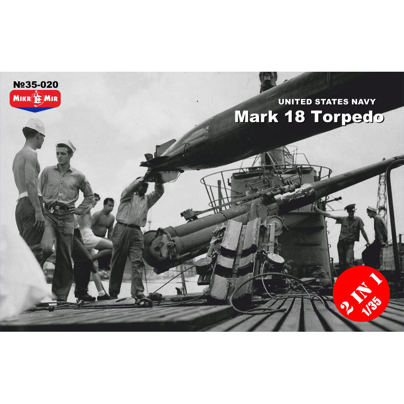 1:35 Mikro Mir 35-020 Mark 18 United States NAVY torpedo, 2 kits in 1 box