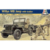 1:35 Italeri 314 - Willy's MB Jeep with trailer and 3 Figures