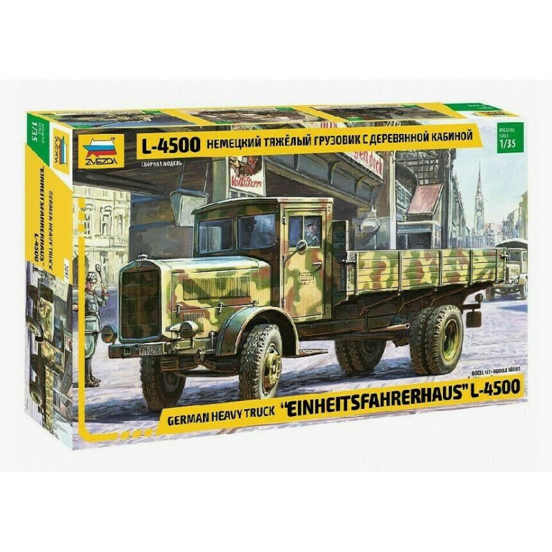 1:35 Zvezda 3647 - Einheitsfahrerhaus L-4500 Vācu smagā kravas automašīna