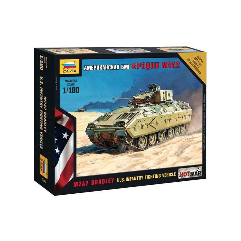 1:100 Zvezda 7406 M2A2 Bradley US infantry fighting vehicle