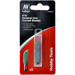 Vallejo T06002 - Набор запасных лезвий №10 для ножа №1 (5 штук)