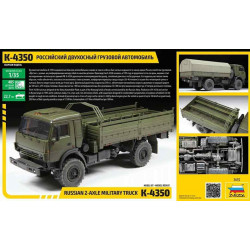 1:35 Zvezda 3692 - Krievu divu asu militārā kravas automašīna KAMAZ-4350