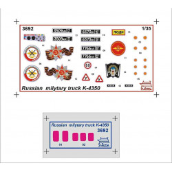 1:35 Zvezda 3692 - Krievu divu asu militārā kravas automašīna KAMAZ-4350