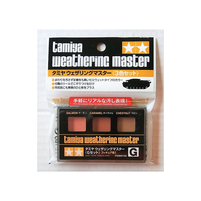 Tamiya 87126 - Weathering Master G Figures I Set: Salmon, Caramel, Chestnut.